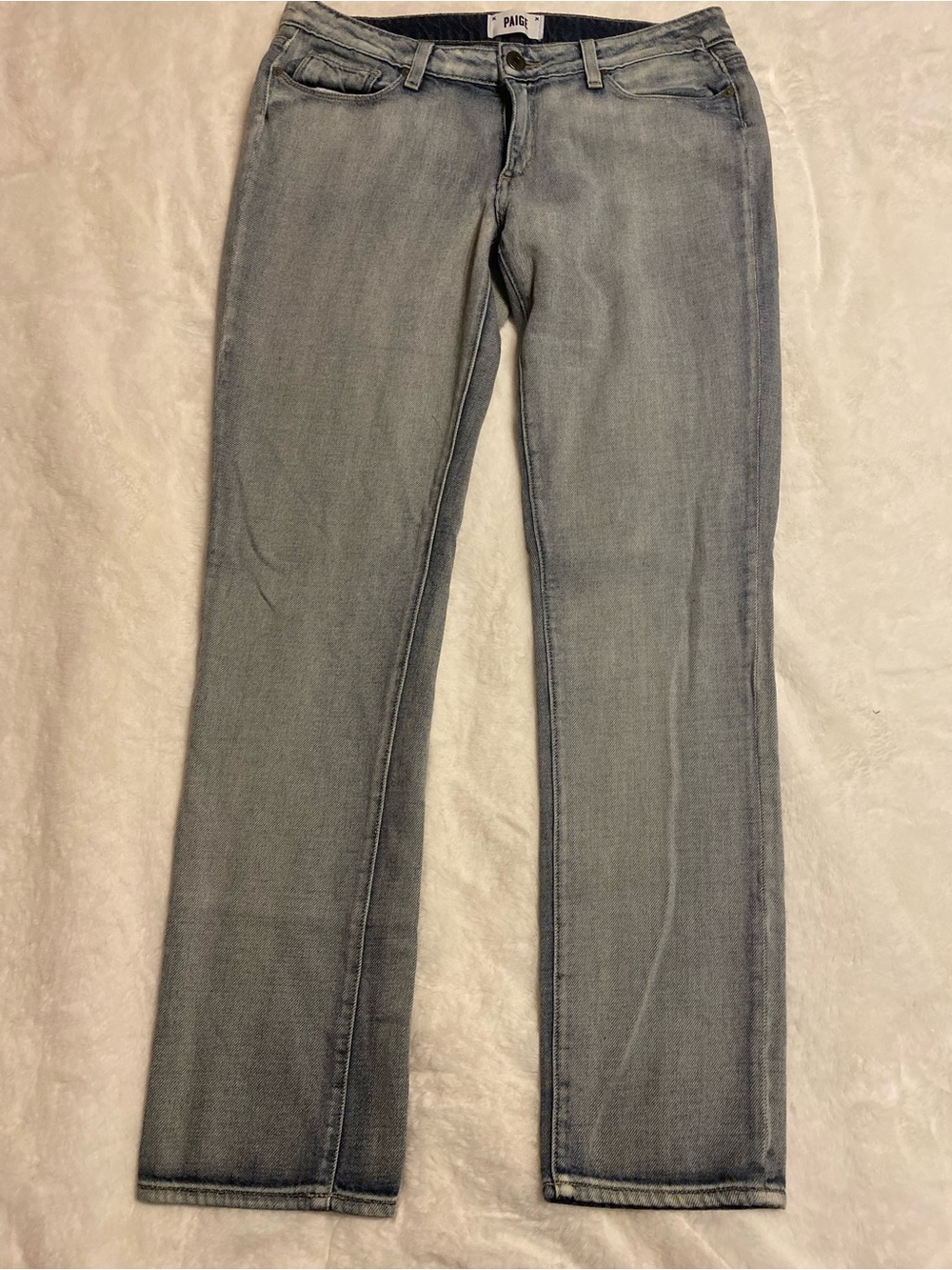 PAIGE Women's Light Gray Straight Leg Jeans
